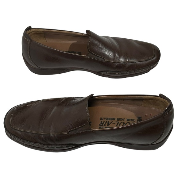 Mephisto Size 10 Cool Air Dark Brown Leather Slip On Loafers Driver - Picture 8 of 15